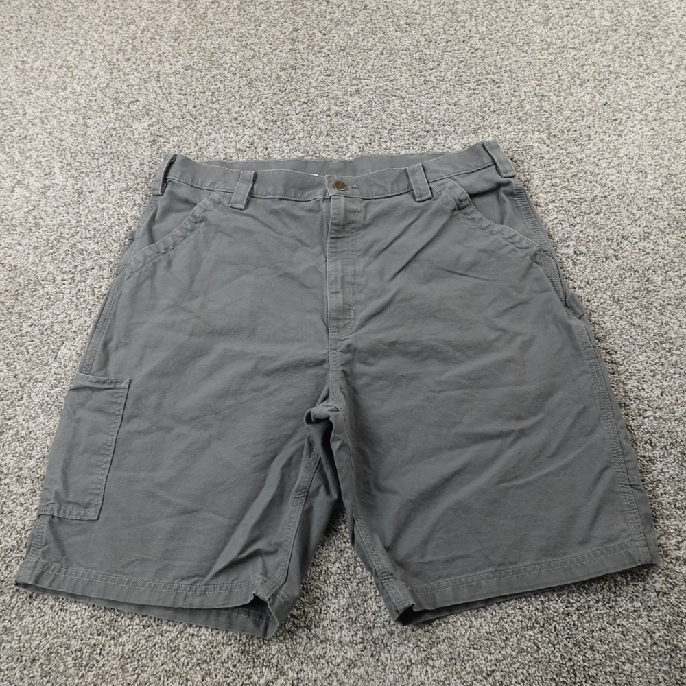 Carhartt Shorts Mens 40 Gray‎ Canvas Carpenter Cargo Utility Workwear Skate B147